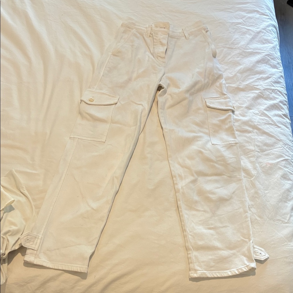 Aritzia White Cargo Pants